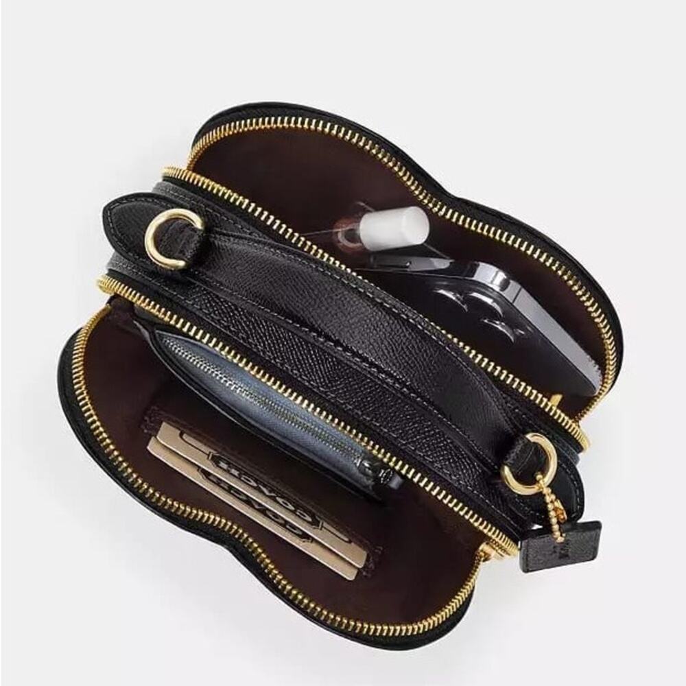 NWT Coach Black Heart-Shaped Crossbody Bag - Picture 6 of 9